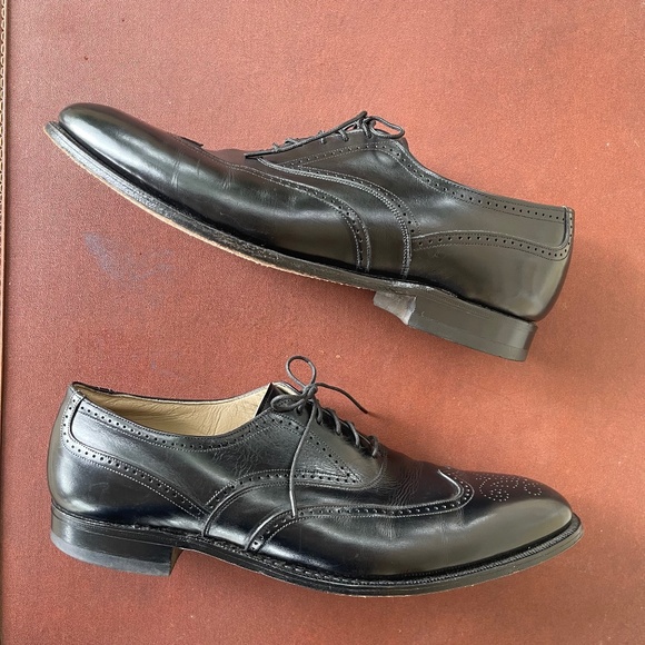Men\'s Vintage Johnston & Murphy Size 10.5 A/3A Black Aristocraft Oxfords main image 7